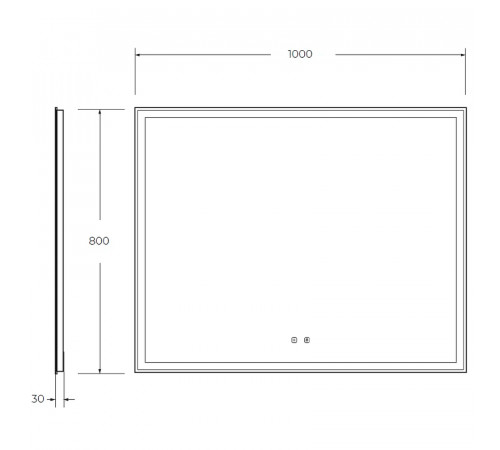Зеркало BelBagno SPC-GRT 100 с сенсорным выключателем с подсветкой