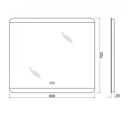 Зеркало BelBagno SPC-CEZ-800-700-LED-TCH-WARM с подсветкой с подогревом с сенсорным выключателем