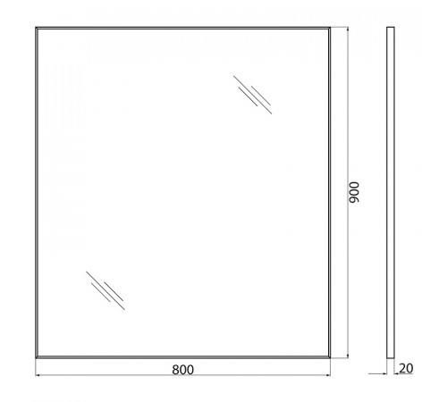 Зеркало BelBagno SPC-AL-800-900 Хром