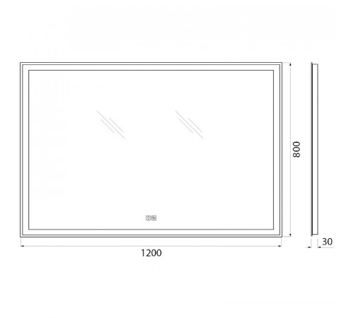 Зеркало BelBagno SPC-GRT-1200-800-LED-TCH-WARM с подсветкой с подогревом с сенсорным выключателем