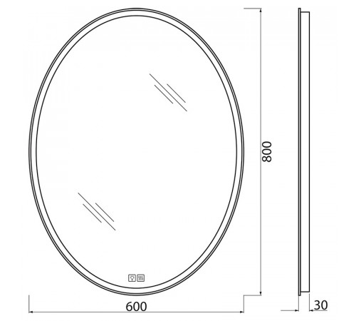 Зеркало BelBagno SPC-VST-600-800-LED-TCH-WARM с подсветкой с подогревом с сенсорным выключателем