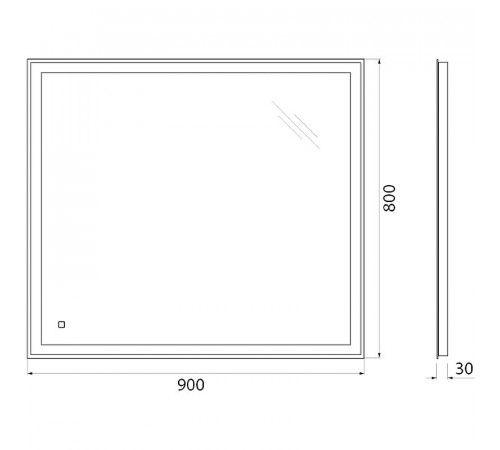 Зеркало BelBagno SPC-GRT-900-800-LED-TCH 90 с подсветкой с сенсорным выключателем