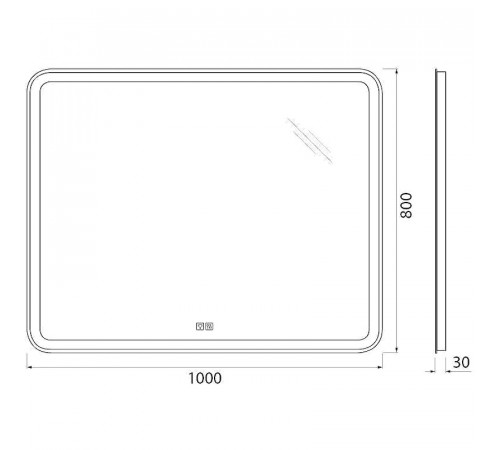 Зеркало BelBagno SPC-MAR-1000-800-LED-TCH-WARM с подсветкой с подогревом с сенсорным выключателем