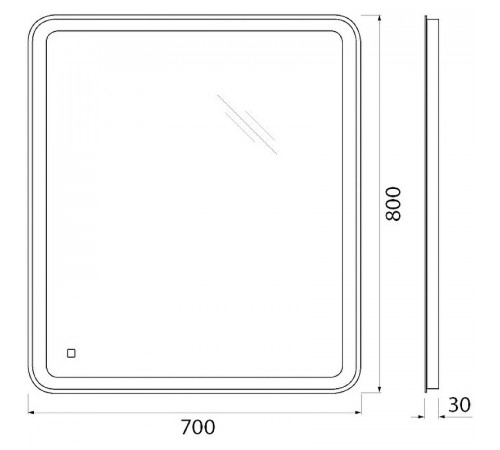 Зеркало BelBagno SPC-MAR-700-800-LED-TCH с подсветкой с сенсорным выключателем