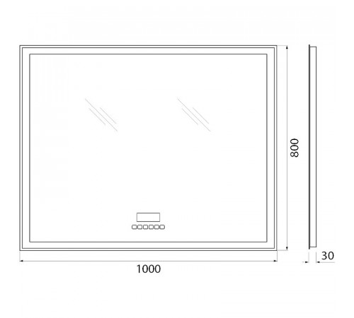 Зеркало BelBagno SPC-GRT-1000-800-LED-TCH-RAD с подсветкой с сенсорным выключателем с bluetooth с термометром с радио