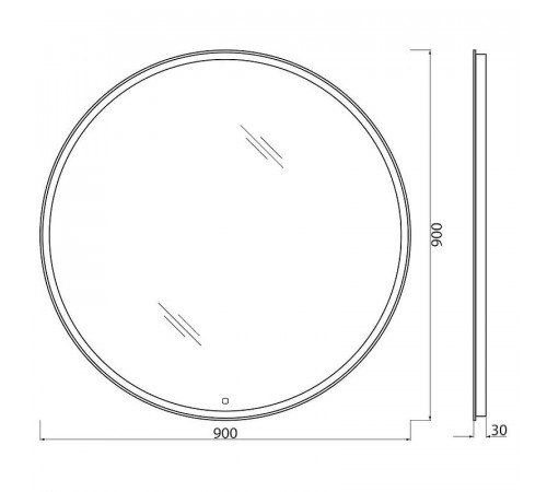 Зеркало BelBagno SPC-RNG-900-LED-TCH с подсветкой с сенсорным выключателем