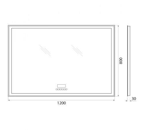 Зеркало BelBagno SPC-GRT-1200-800-LED-TCH-RAD с подсветкой с сенсорным выключателем с bluetooth с термометром с радио