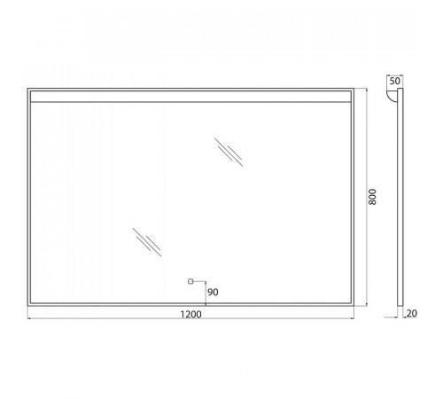 Зеркало BelBagno SPC-UNO-1200-800-TCH с подсветкой с сенсорным выключателем