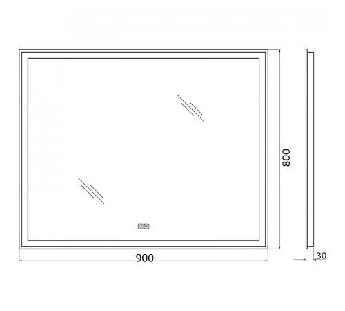 Зеркало BelBagno SPC-GRT-900-800-LED-TCH-WARM с подсветкой с подогревом с сенсорным выключателем