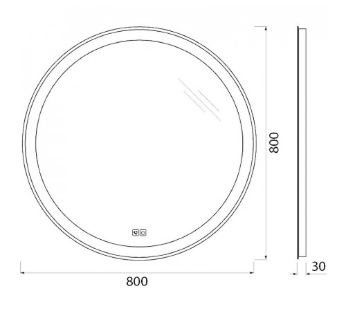 Зеркало BelBagno SPC-RNG-800-LED-TCH-PHONE с подсветкой с сенсорным выключателем с bluetooth с микрофоном и динамиками