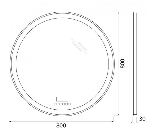 Зеркало BelBagno SPC-RNG-800-LED-TCH-RAD с подсветкой с сенсорным выключателем с bluetooth с термометром с радио