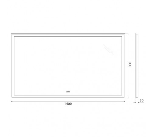 Зеркало BelBagno 140 SPC-GRT-1400-800-LED-TCH-WARM с подсветкой с подогревом с сенсорным выключателем