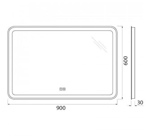 Зеркало BelBagno Marino 90 SPC-MAR-900-600-LED-TCH-WARM с подсветкой с подогревом С сенсорным выключателем