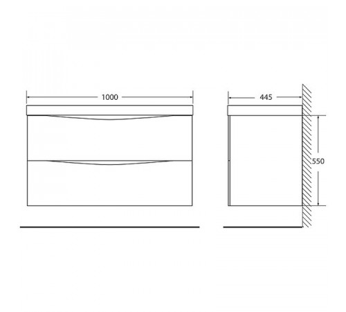 Тумба под раковину BelBagno Marino 100 MARINO-1000-2C-SO-RW-P подвесная Rovere Moro