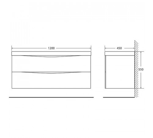 Тумба под раковину BelBagno Marino 120 MARINO-1200-2C-SO-CO-P подвесная Crema Opaco