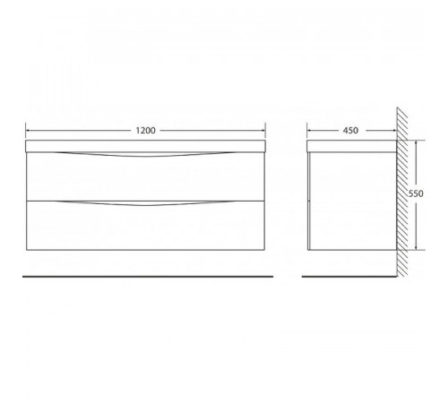 Тумба под раковину BelBagno Marino 120 MARINO-1200-2C-SO-WO-P подвесная Rovere Bianco