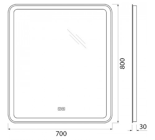 Зеркало BelBagno Marino 70 SPC-MAR-700-800-LED-TCH-WARM с подсветкой с подогревом с сенсорным выключателем