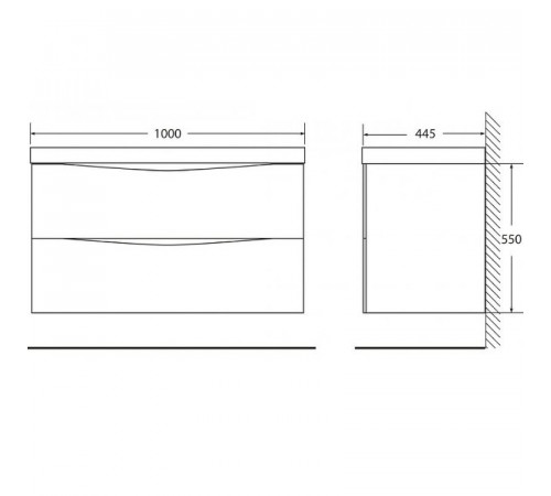 Тумба под раковину BelBagno Marino 100 MARINO-1000-2C-SO-WO-P подвесная Rovere Bianco