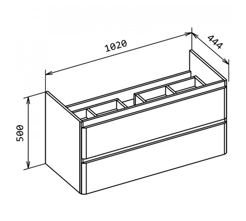 Тумба под раковину BelBagno 105 ALBANO-CER-1050-2C-SO-RNG подвесная Robere Nature Grigio