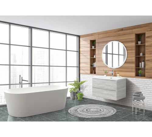 Тумба под раковину BelBagno 80 ALBANO-CER-800-2C-SO-RVB подвесная Rovere Vintage Bianco