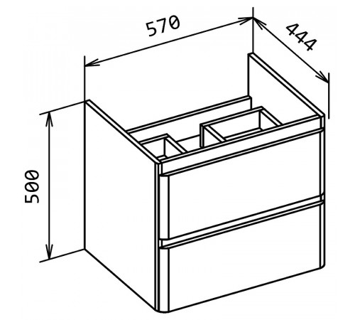 Тумба под раковину BelBagno 60 ALBANO-CER-600-2C-SO-RNG подвесная Robere Nature Grigio