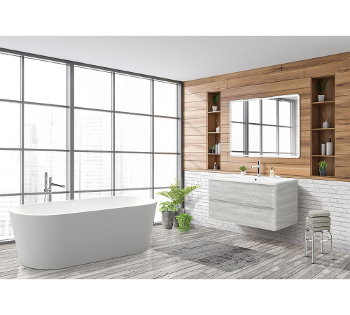 Тумба под раковину BelBagno 105 ALBANO-CER-1050-2C-SO-RVB подвесная Rovere Vintage Bianco