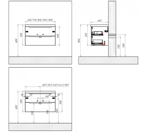 Тумба под раковину BelBagno Etna 90 ETNA-900-2C-SO-WO-P подвесная Rovere Bianco