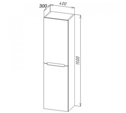 Шкаф пенал BelBagno Etna 40 R ETNA-1500-2A-SC-RW-P-R подвесной Rovere Moro