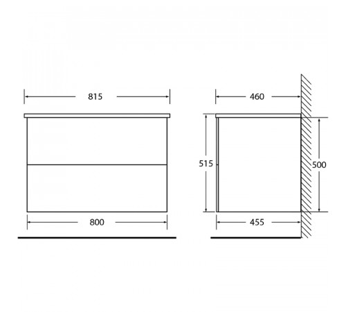 Тумба под раковину BelBagno Etna 80 ETNA-800-2C-SO-RG-P подвесная Rovere Grigio