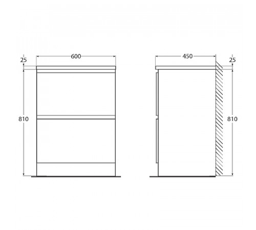 Тумба под раковину BelBagno 60 ALBANO-600-2C-PIA-BL Bianco Lucido