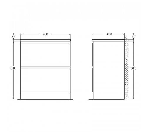 Тумба под раковину BelBagno 70 ALBANO-700-2C-PIA-BL Bianco Lucido