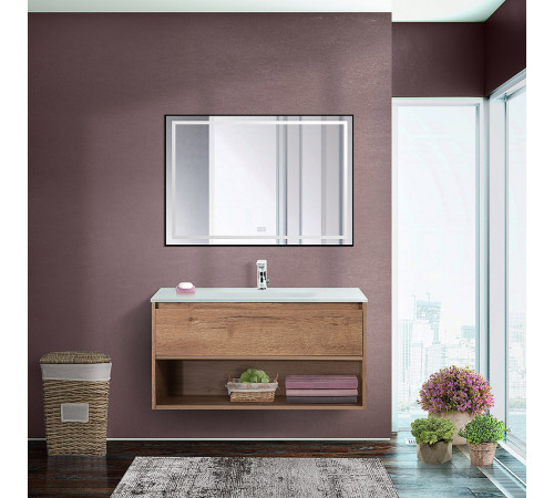 Тумба под раковину BelBagno Kraft 90 KRAFT-900-1C-SO-RT подвесная Rovere Tabacco