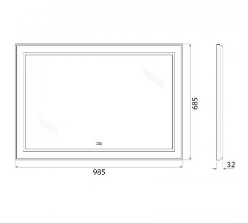 Зеркало BelBagno Kraft 98.5 SPC-KRAFT-985-685-TCH-WARM с подсветкой с подогревом Сатин с сенсорным выключателем