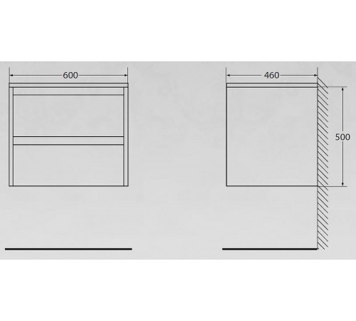 Тумба под раковину BelBagno Kraft 60 KRAFT-600-2C-SO-PP подвесная Pino Pasadena