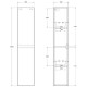 Шкаф пенал BelBagno Kraft 33 R KRAFT-1600-2A-SC-CG-R подвесной Cemento Grigio