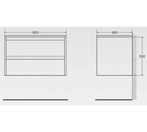 Тумба под раковину BelBagno Kraft 80 KRAFT-800-2C-SO-BO подвесная Bianco Opaco