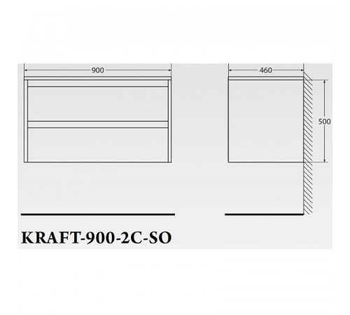 Тумба под раковину BelBagno Kraft 90 KRAFT-900-2C-SO-BO подвесная Bianco Opaco