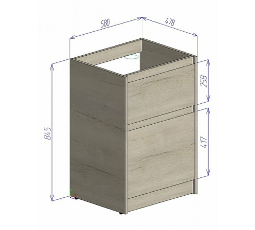 Тумба под раковину BelBagno Kraft 120 KRAFT-LVD-580/1200-2C-PIA-RNN Rovere Nebrasca Nature