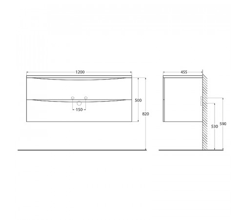 Тумба под раковину BelBagno 120 ACQUA-1200-2C-SO-RR подвесная Rovere Rustico