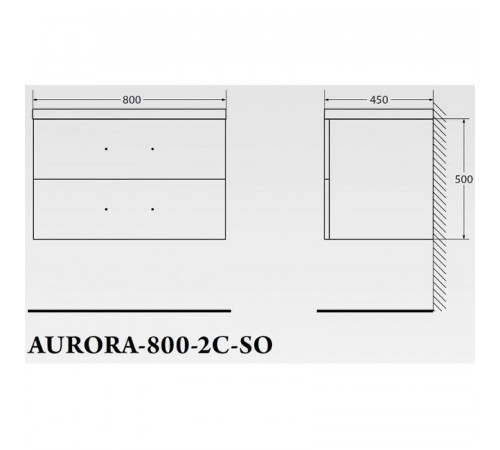 Тумба под раковину BelBagno Aurora 80 AURORA-800-2C-SO-BL подвесная Bianco Lucido