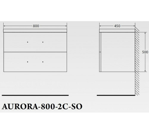 Тумба под раковину BelBagno Aurora 80 AURORA-800-2C-SO-RT подвесная Rovere Tabacco