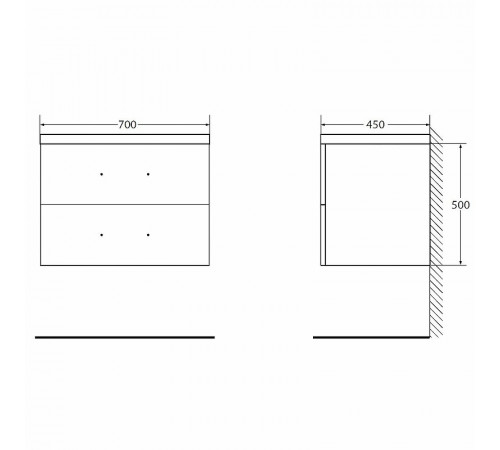 Тумба под раковину BelBagno Aurora 70 AURORA-700-2C-SO-RNN подвесная Rovere Nebrasca Nature