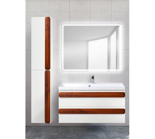 Шкаф пенал BelBagno Aurora 33 L AURORA-1600-2A-SC-BL-P-L подвесной Bianco Lucido без ручек