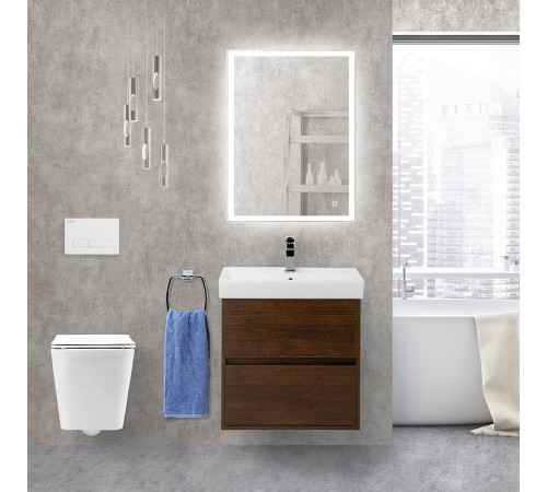 Тумба под раковину BelBagno Neon 60 NEON-600-2C-SO-RS подвесная Rovere Scuro