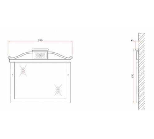 Зеркало BelBagno Primavera 100 BB45S/ACA Вишневый (Ciliegio)