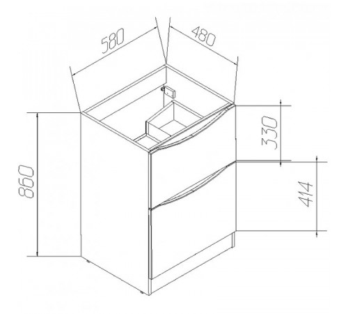 Тумба под раковину BelBagno Lavanderia 120 LAVANDERIA-580/1200-2C-PIA-BL Bianco Lucido