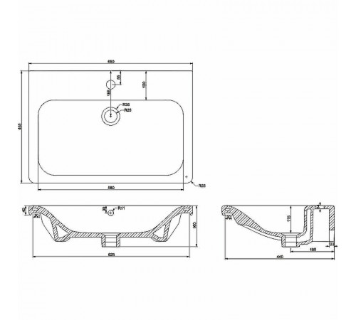 Тумба с раковиной BelBagno Soft 65 SOFT-650-2C-SO-BL подвесная Белая