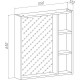 Зеркало со шкафом Runo Эко 55 00-00001451 Лиственница