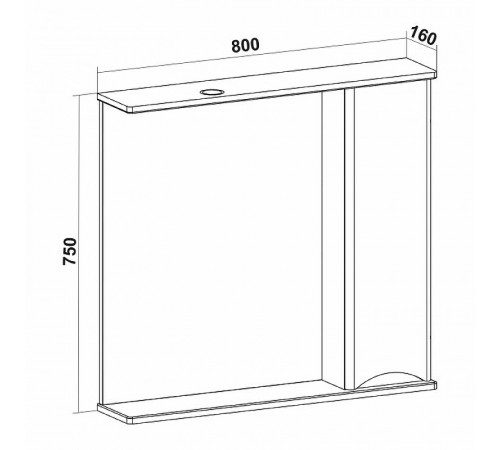 Зеркало со шкафом Runo Афина 80 R 00-00001172 с подсветкой Белое