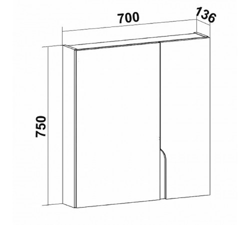 Зеркальный шкаф Runo Стокгольм 70 00-00001127 Белый